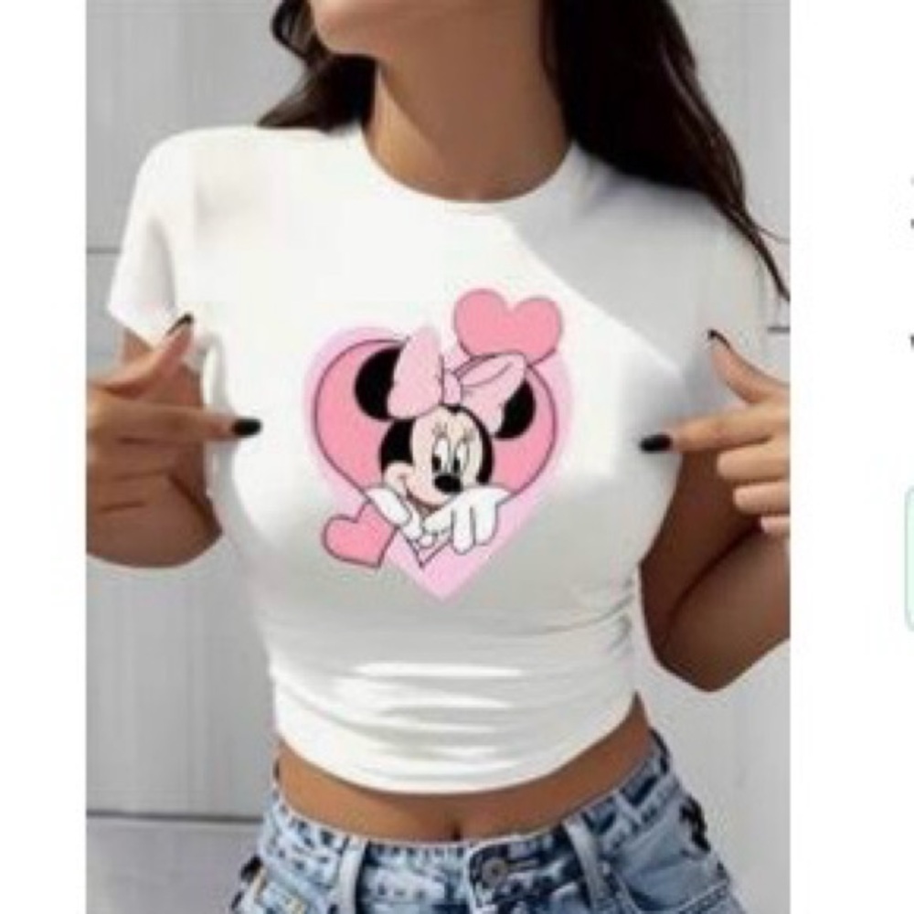 Disney Women's Classic White Baby Tee
